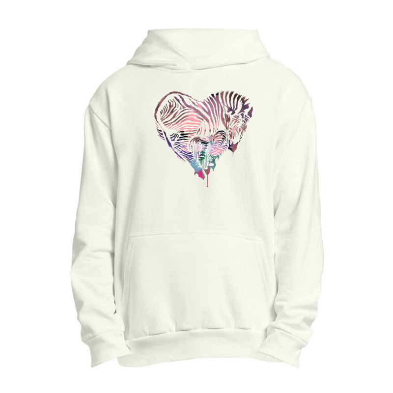 Love Zebra Model On Valentine's Day Urban Pullover Hoodie | Artistshot