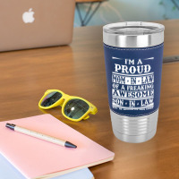 Proud Mom In Law Of A Freaking Awesome Son In Law Leatherette Tumbler | Artistshot