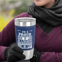 Proud Mom In Law Of A Freaking Awesome Son In Law Leatherette Tumbler | Artistshot