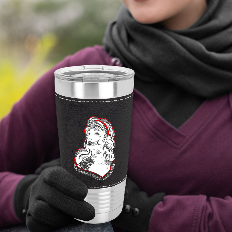 Sugar Skull Women White Leatherette Tumbler | Artistshot