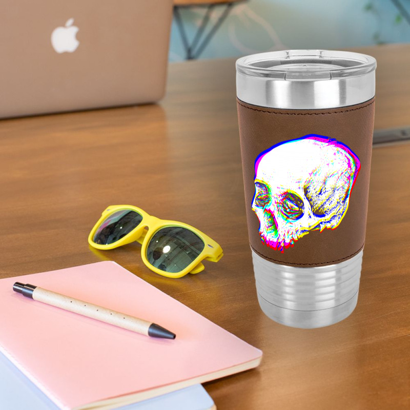 Skull Glitch Leatherette Tumbler | Artistshot