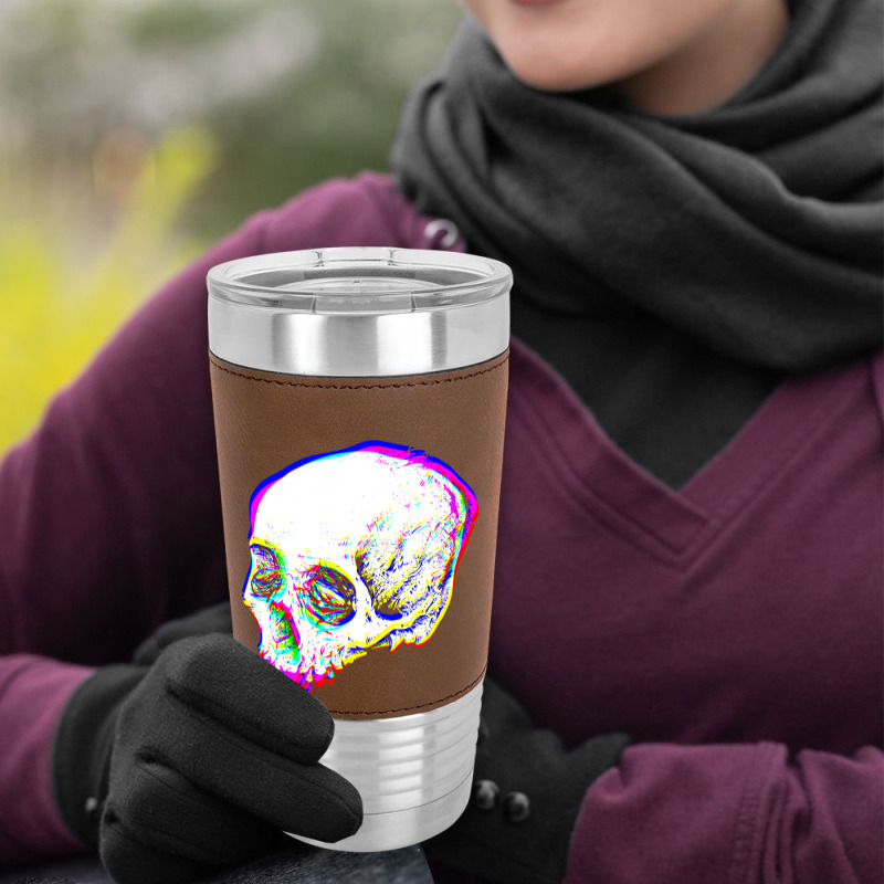 Skull Glitch Leatherette Tumbler | Artistshot