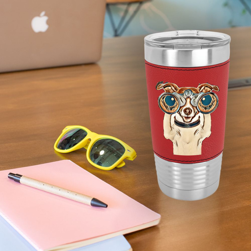 Dog Funny Binocular Animal Leatherette Tumbler | Artistshot