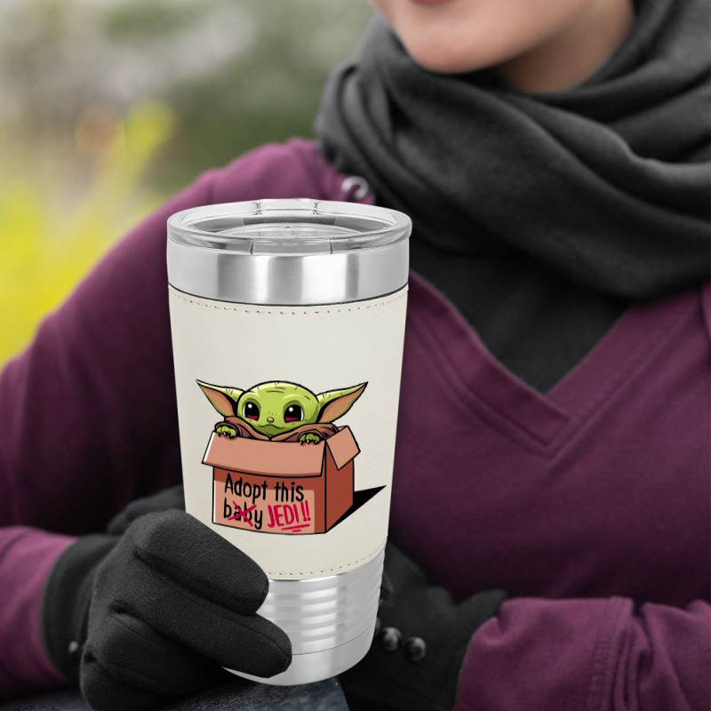 Adopt A Baby Mandalorian Baby Yoda Leatherette Tumbler by paulscott Art | Artistshot