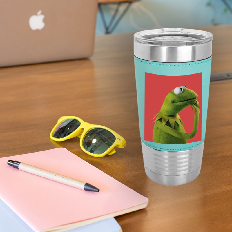 Pondering Kermit Leatherette Tumbler | Artistshot