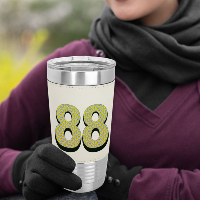 88 Smiley Face Leatherette Tumbler | Artistshot