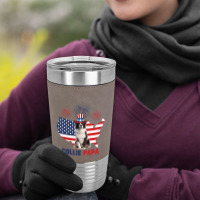 Collie Papa American Flag 4th Of July Leatherette Tumbler | Artistshot