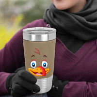 Silly Turkey Face Thanksgiving Leatherette Tumbler | Artistshot