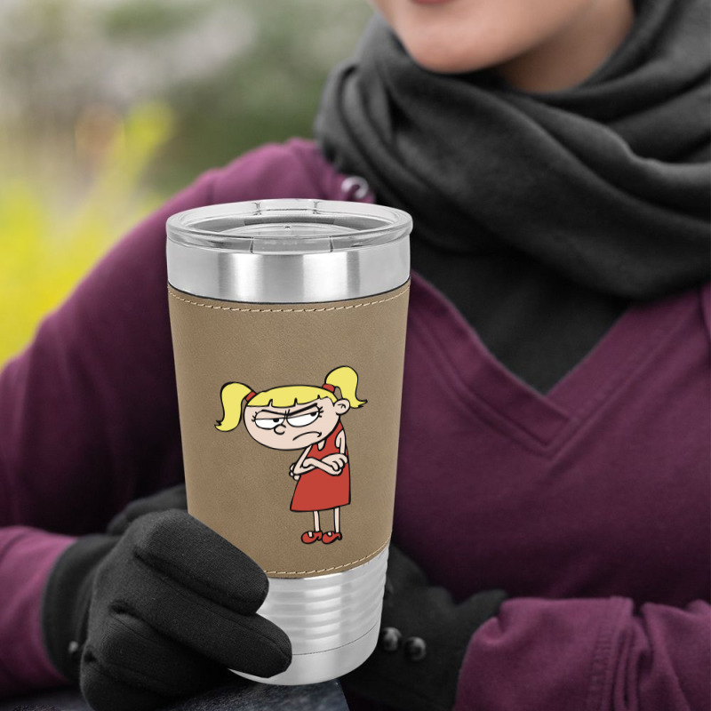 Angry Little Girl With Blonde Hair Leatherette Tumbler | Artistshot