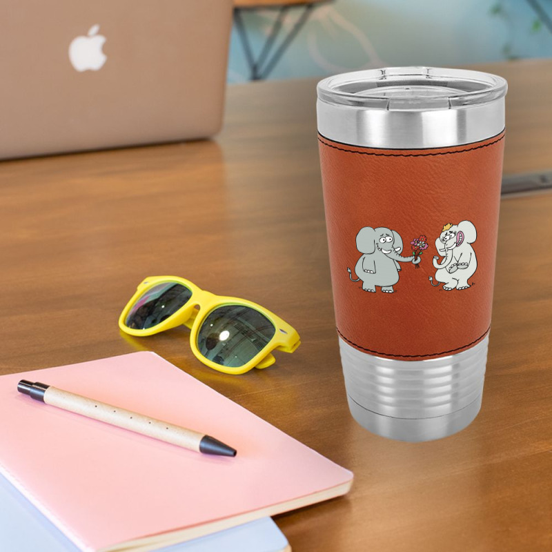 Elephant Gives Flowers To His Lover 01 01 Leatherette Tumbler | Artistshot