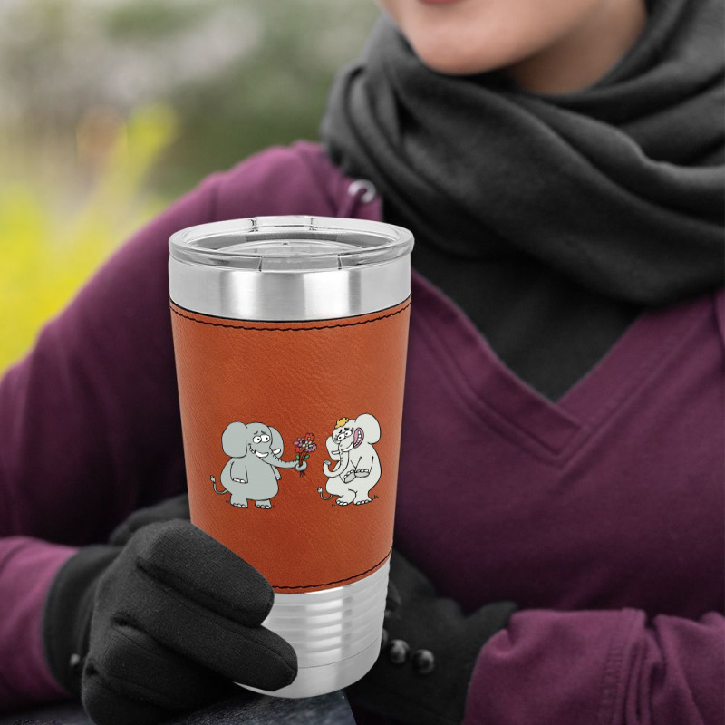 Elephant Gives Flowers To His Lover 01 01 Leatherette Tumbler | Artistshot