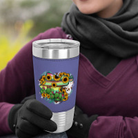 Guanajuato Sunflower Serape Map Leatherette Tumbler | Artistshot