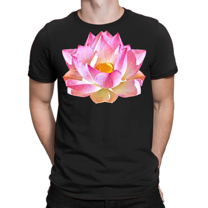 Lotus Flower T  Shirt Pink And Gold Lotus Flower T  Shirt T-Shirt by victorycanola | Artistshot