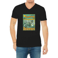 Let's Go Fishing In Delaware Premium V-neck Tee | Artistshot