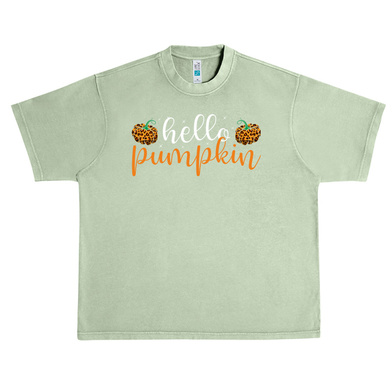 Hello Pumpkin Leopard Pattern Cute Fall Lover Design For Halloween Cos Urban Heavy T-shirt | Artistshot