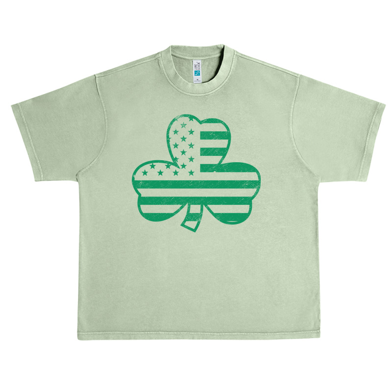 Ireland Shamrock Leaf American Flag St Patricks Day Celebration Gree Urban Heavy T Shirt By 9150