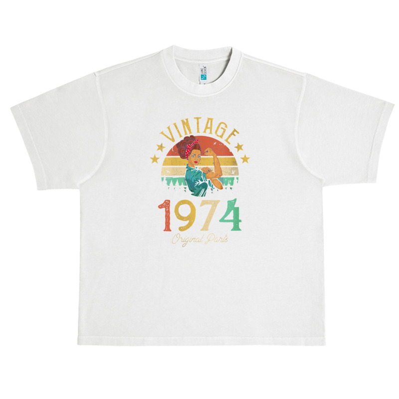 Womens Vintage 1974 Made In 1974 47th Birthday 47 Years Old V Neck T S Urban Heavy T-shirt | Artistshot