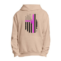 Breast Cancer Fight Ribbon Flag Urban Pullover Hoodie | Artistshot