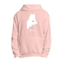 Maine Love Map Urban Pullover Hoodie | Artistshot