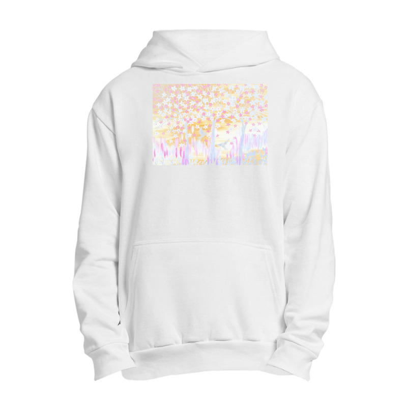 Cherry Blossom T  Shirt White And Brown Urban Pullover Hoodie by hiram84349 | Artistshot