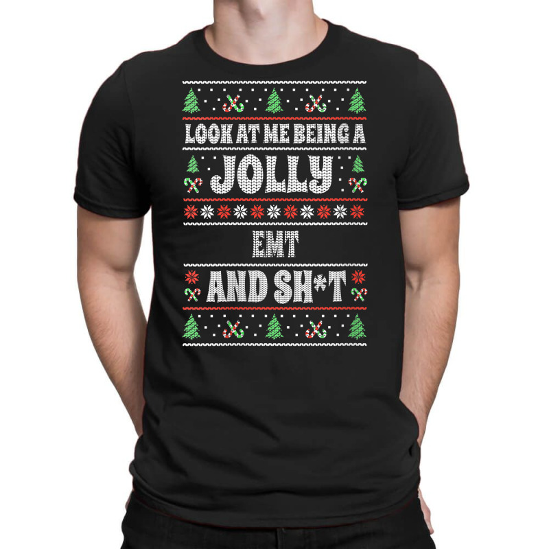 Womens Funny Emt Ugly Christmas Design Emergency Medical Technician V T-shirt | Artistshot