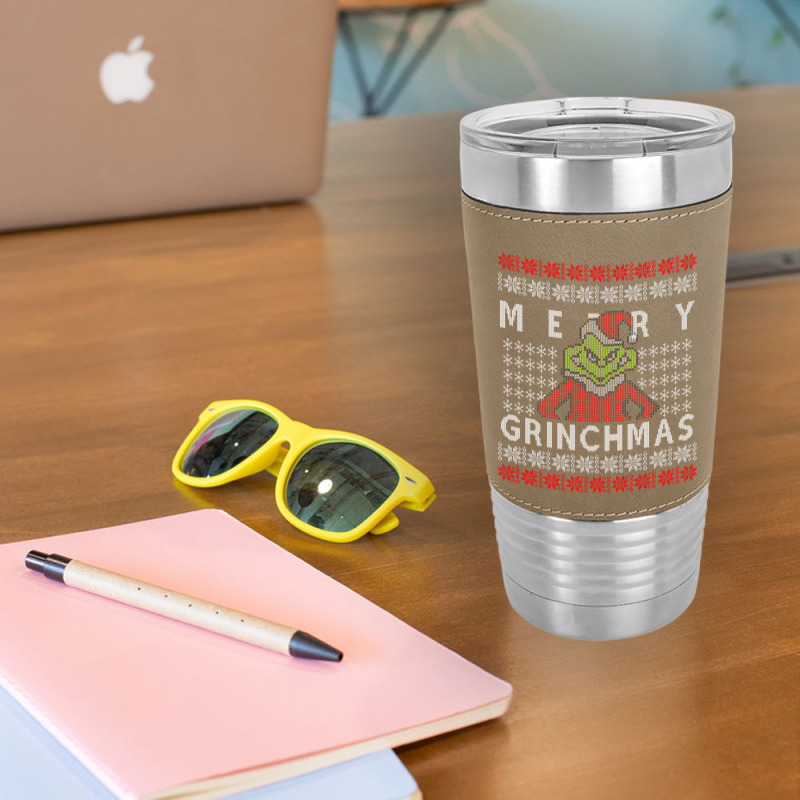 Ugly Christmas Merry Grinchmas Leatherette Tumbler | Artistshot