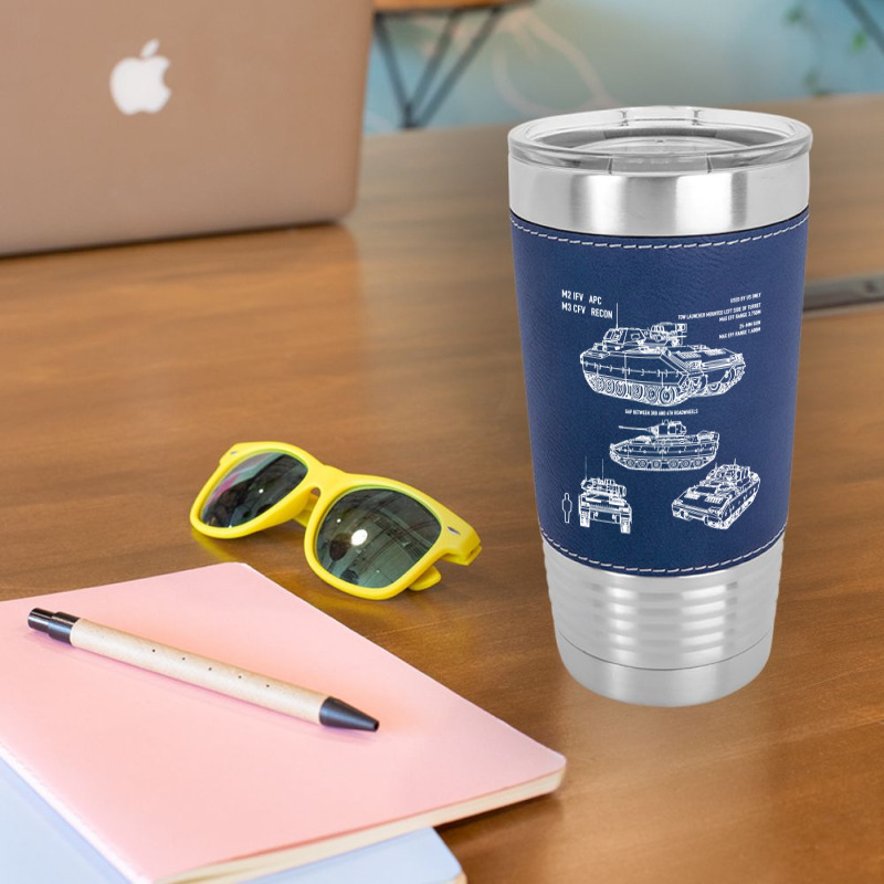 M2 Bradley Ifv M3 Cfv Us Army Recon Blueprint Leatherette Tumbler by naeshastores | Artistshot