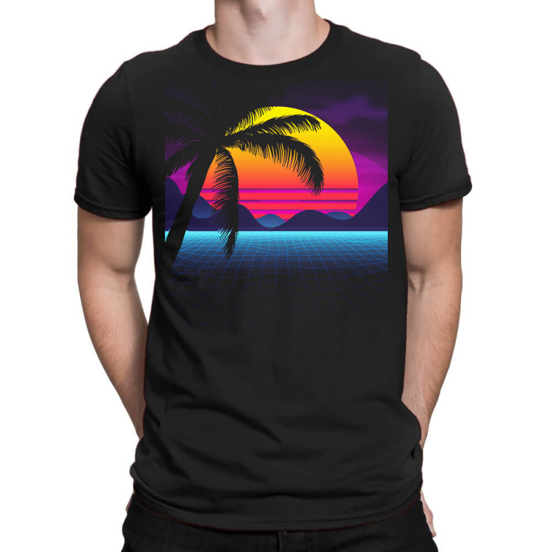 Synthwave T  Shirt Classic Palm Tree Sunset Synthwave T  Shirt T-Shirt by victorycanola | Artistshot