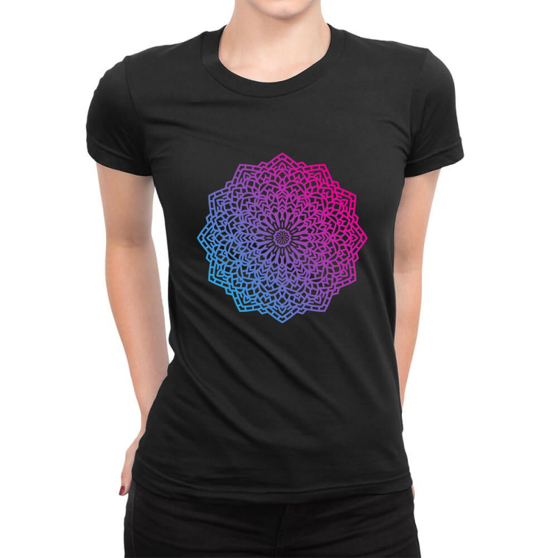 Islamic Mandala Ornament With Transparent Ladies Fitted T-Shirt by chris299 | Artistshot