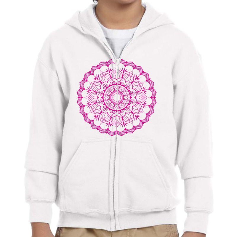 Luxury Mandala With Golden Arabesque Youth Zipper Hoodie by chris299 | Artistshot