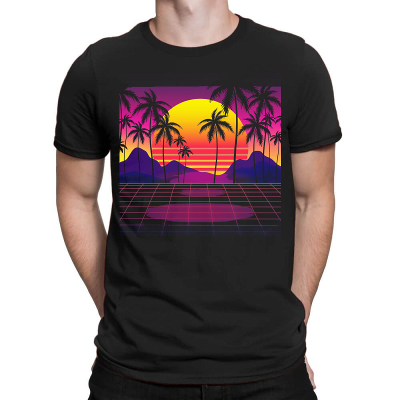 Synthwave T  Shirt Mesmerizing Sunset Synthwave T  Shirt T-Shirt by victorycanola | Artistshot