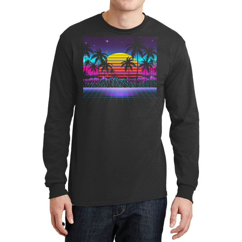 Synthwave T  Shirt Radiant Sunset Synthwave T  Shirt Long Sleeve Shirts by victorycanola | Artistshot