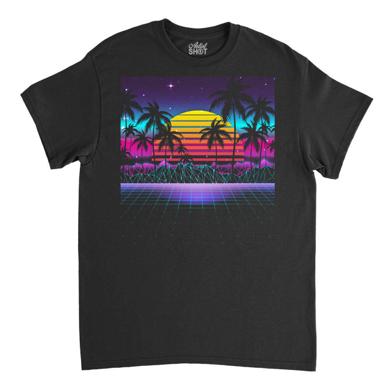 Synthwave T  Shirt Radiant Sunset Synthwave T  Shirt Classic T-shirt by victorycanola | Artistshot