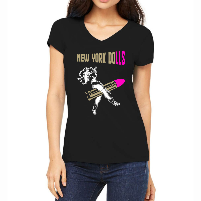 New York Dolls Slim Fit T Shirt Women s V neck T shirt. By Artistshot