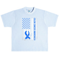 American Flag Colon Cancer Awareness Survivor Fighter T Shirt Urban Heavy T-shirt | Artistshot