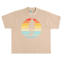 Biker T  Shirt Bicyclist Silhouette On A Distressed Retro Sunset Produ Urban Heavy T-shirt | Artistshot