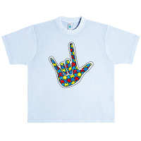 Asl Love Sign Language Autism Gift Awareness Support Autism Urban Heavy T-shirt | Artistshot