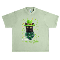 Cat Kitty We Wear Green In March Black Cat Urban Heavy T-shirt | Artistshot