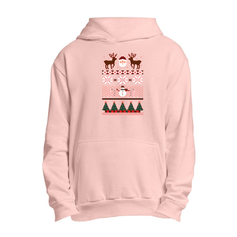 Ugly Christmas Santa Rudolph Urban Pullover Hoodie | Artistshot