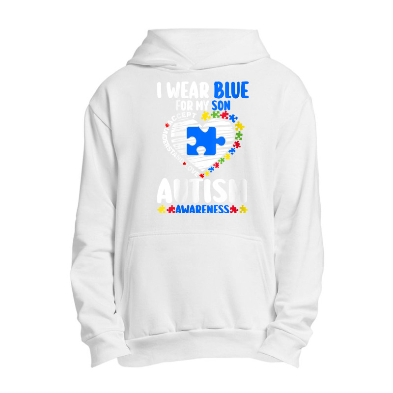 Womens I Wear Blue For My Son Autism Awareness Autistic V Neck T Shirt Urban Pullover Hoodie | Artistshot