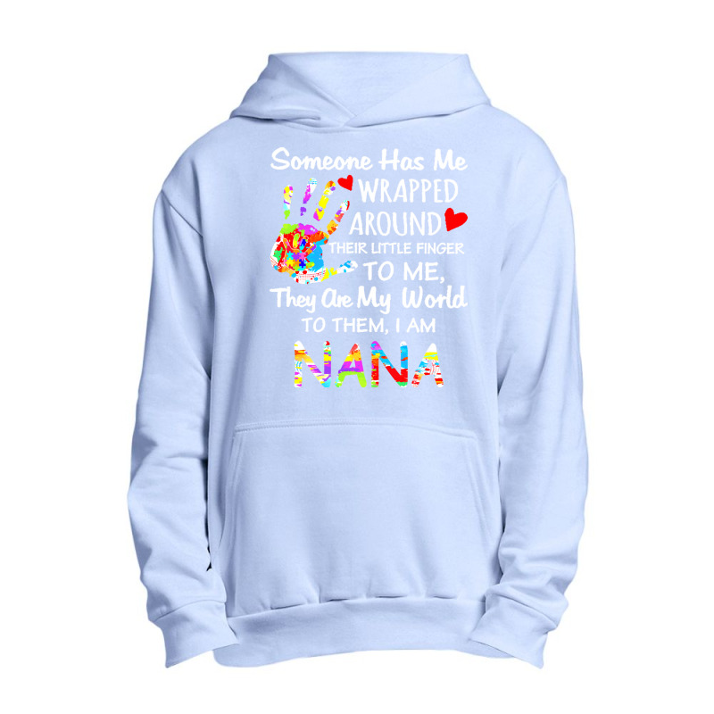 Autism Nana T  Shirt Wrapped Around Their Little Finger Autism Nana T Urban Pullover Hoodie by vmcdermott132 | Artistshot