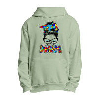 Autism Cute Puzzle Messy Bun Mom Awareness For Womanmen T Shirt Urban Pullover Hoodie | Artistshot