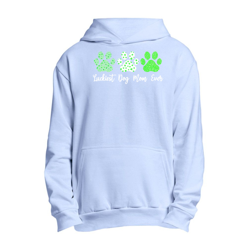 St Paddys Paw Dog Leopard Shenanigans T  Shirt Luckiest Dog Mom Ever S Urban Pullover Hoodie | Artistshot