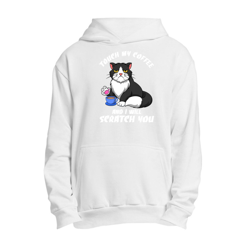 Cute Angry Cat With Coffee Office Work Urban Pullover Hoodie by AdeArt | Artistshot