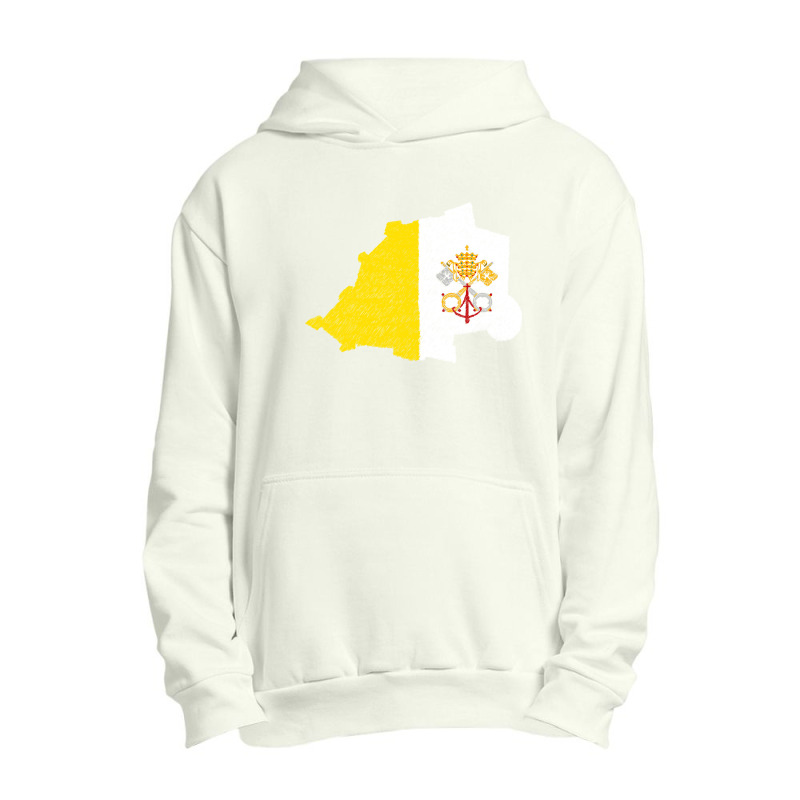 Holy See Map Flag Drawing Line Art Urban Pullover Hoodie | Artistshot