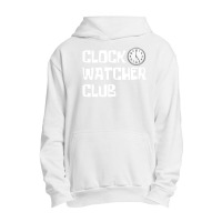 Clock Watcher Club (white On Black) Urban Pullover Hoodie | Artistshot