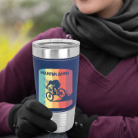 Mountain Bike For Men T  Shirt Vintage Mountain Biking Cycling T  Shir Leatherette Tumbler | Artistshot