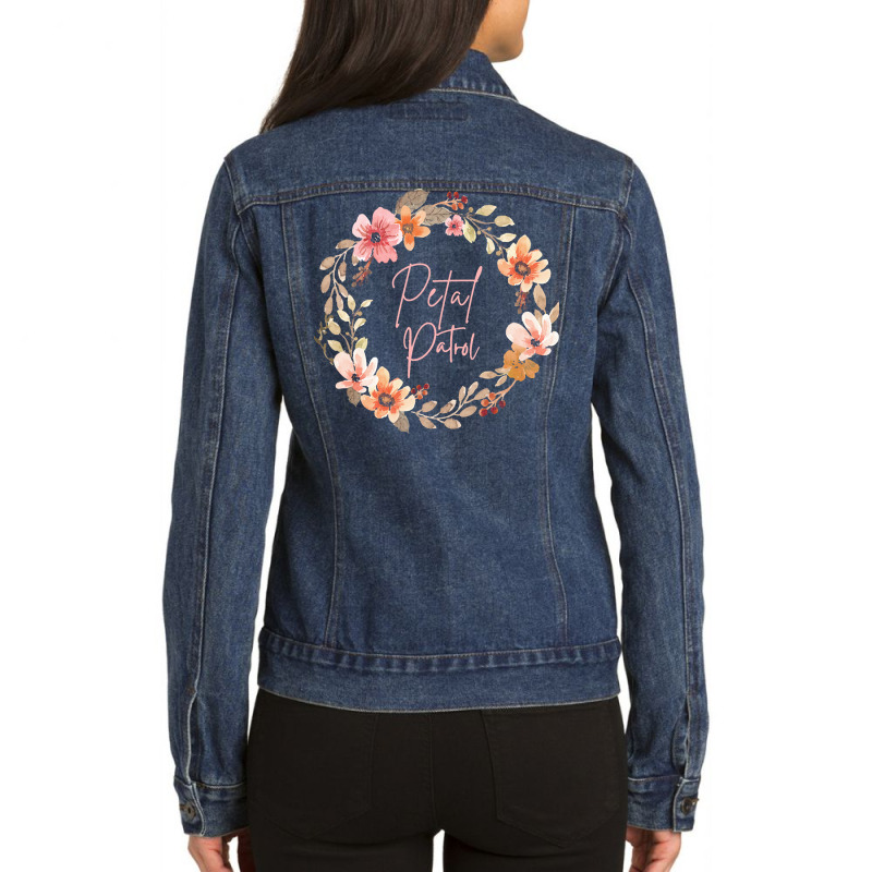 Petal Patrol T  Shirt Petal Patrol Flower Girl T  Shirt Ladies Denim Jacket by danielle22366 | Artistshot