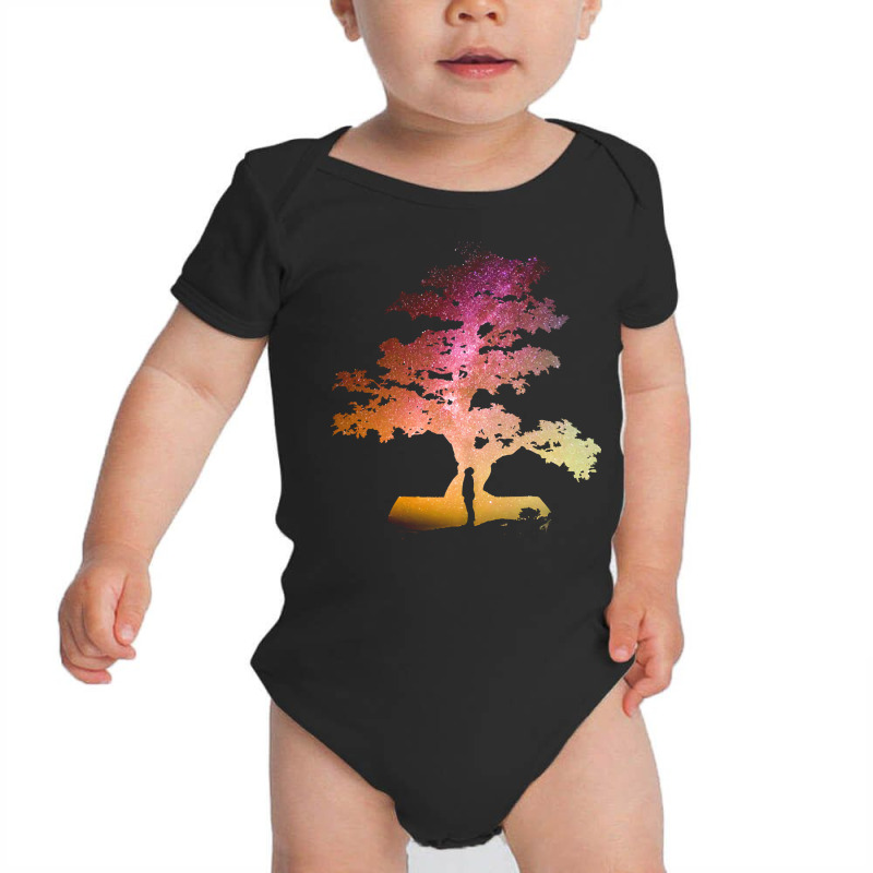 Bonsai Tree T  Shirt Bonsai Tree Milky Way Galaxy Design T  Shirt Baby Bodysuit by hopeannounce | Artistshot