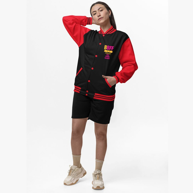 Blonde Best Friend Forever Right Arrow Bomber Jacket | Artistshot